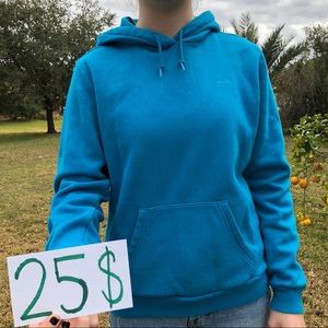 Blue Nike corner logo hoodie